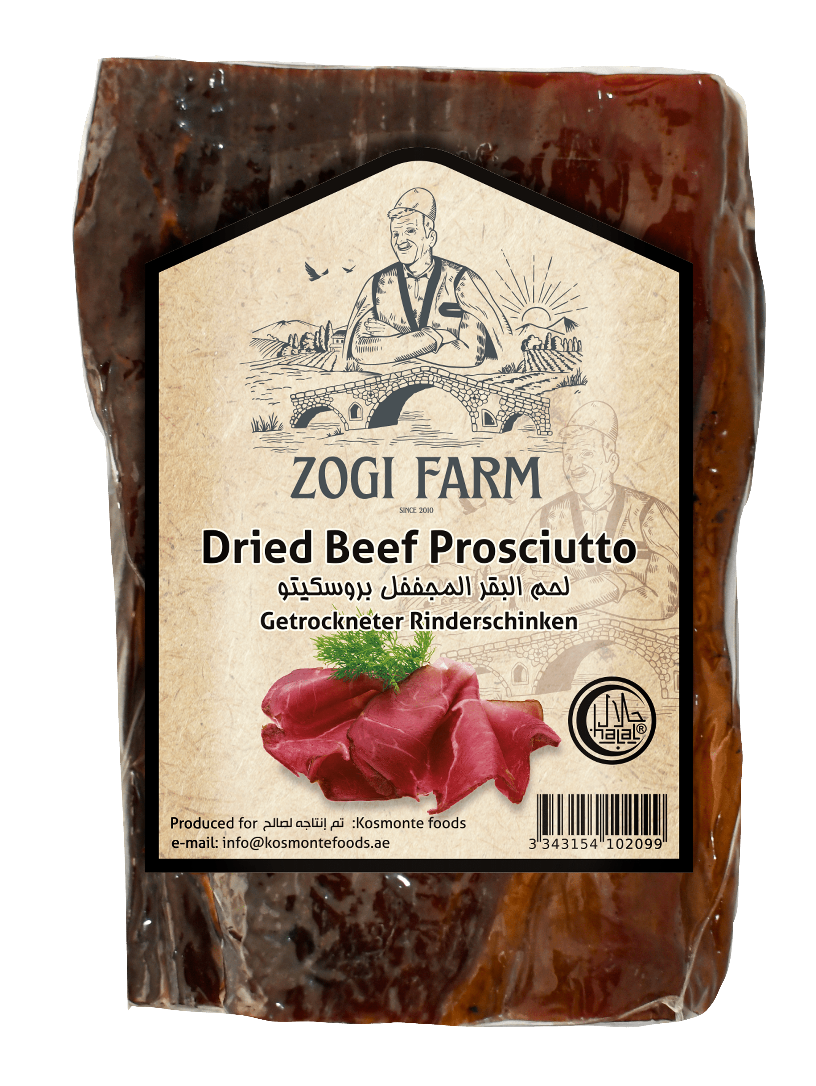 Zogi Farm Dry Beef Meat Vacuum (Prosciut) Kg
