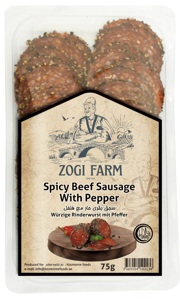 Zogi Farm Beef Sausage With Pepper Slice 75 G