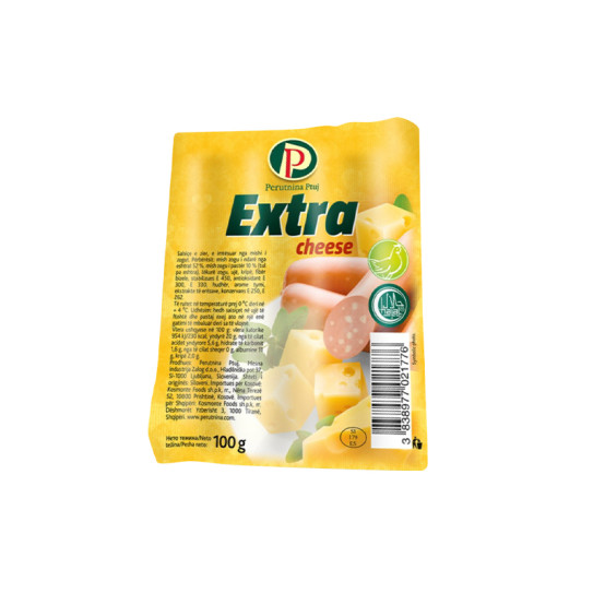 Perutnina Extra Chicken Frankfurter With Cheese 100g