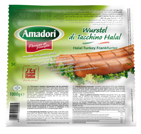 Amadori Turkey Frankfurter Sausage 1kg