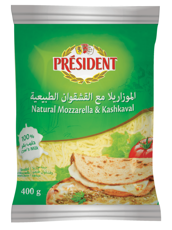President Shredded Mozzarella & Kashkaval 400g
