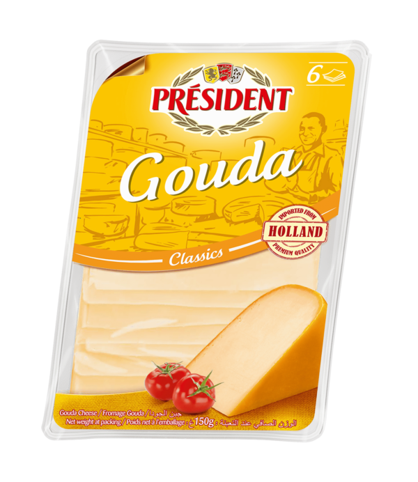 president gouda slices 150gx10 45% fdm