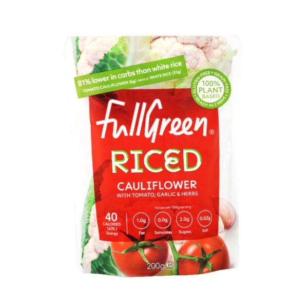 Full Green Cauli Rice Flavoured With Tomato,Garlic And Herbs 200g